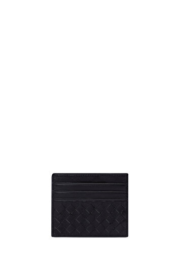 Derimod Men's Black Braided Leather Card Holder 000A2D361329