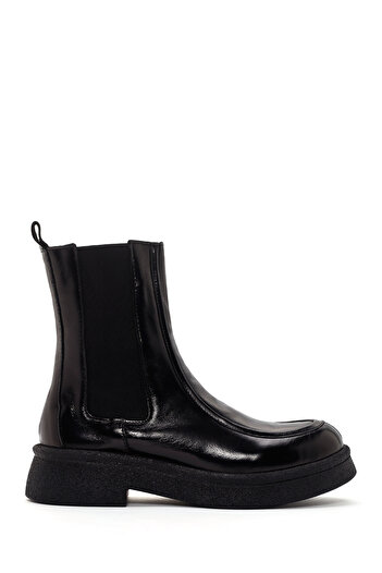 Derimod Women's Black Patent Leather Chelsea Boots 25Wfd290316