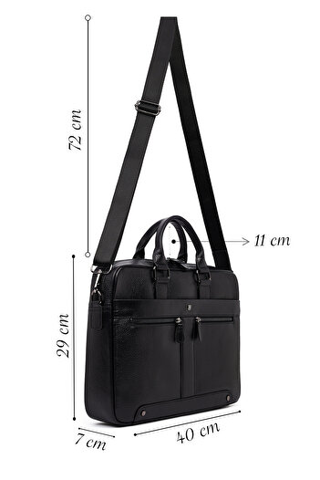 Derimod Men's Black Leather Laptop Bag 25Wbd3532Ft