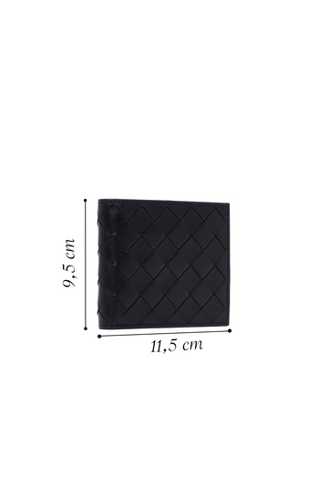 Derimod Men's Black Braided Leather Wallet 000A2D361729
