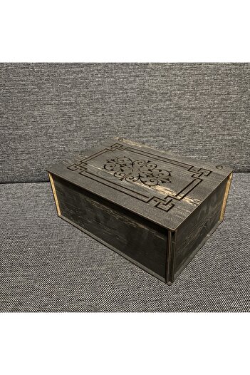 DİKEN STORE Doğal Ahşap Çay Kutusu 9 Bölmeli Kapaklı Poşet Bitki Çayı Saklama Kabı Organizer Kutu (tea Box)