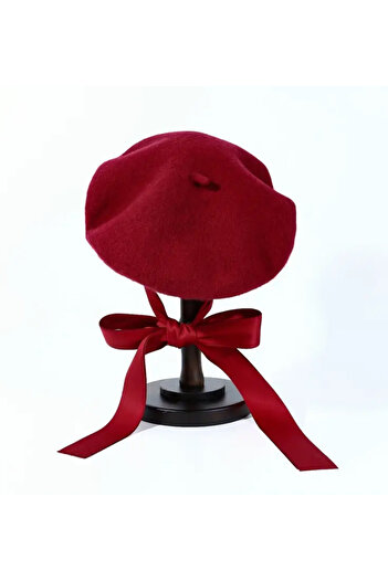 laviyonsa Winter Felt Designer Painter Hat with Ribbon Tie