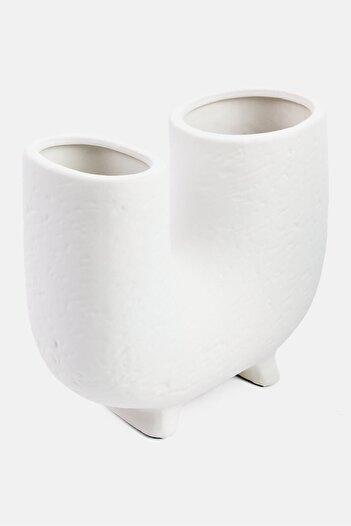 Muy Mucho Ceramic Modern Vase, White