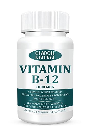 Oladole Natural Vitamin B-12 (1000mcg) - 100 Lozenges Black Cherry Flavour