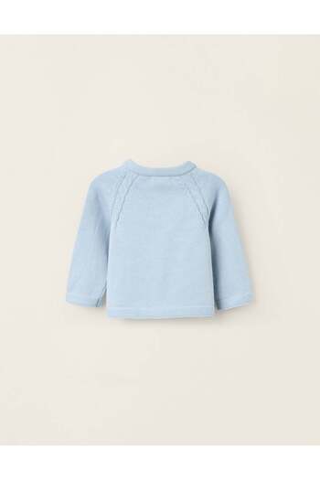 Ziddy Cotton Cardigan for Newborns, Light Blue
