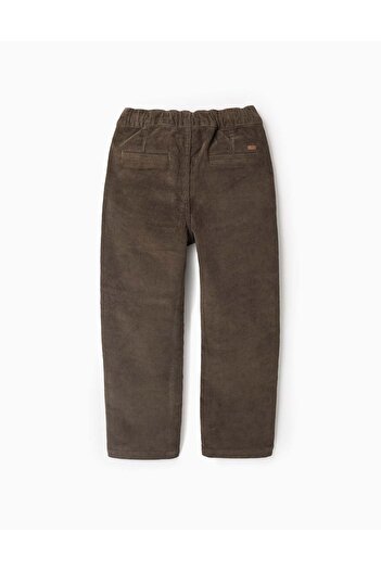 Ziddy Corduroy Chino Trousers for Boys 'Straight Fit', Dark Green