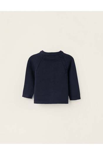 Ziddy Cotton Cardigan for Newborns, Dark Blue
