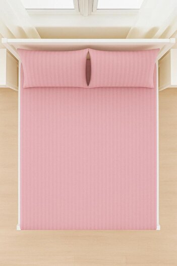 HOMES BY MEEMSEEN INDEPENDENT Blush Harmony Pink Striped Fitted Bed Sheet Set – King Size