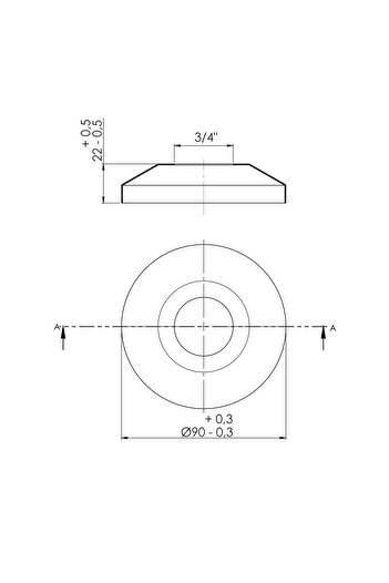 Other Chrome-plated conical rosette 3/4"", diameter 90 mm