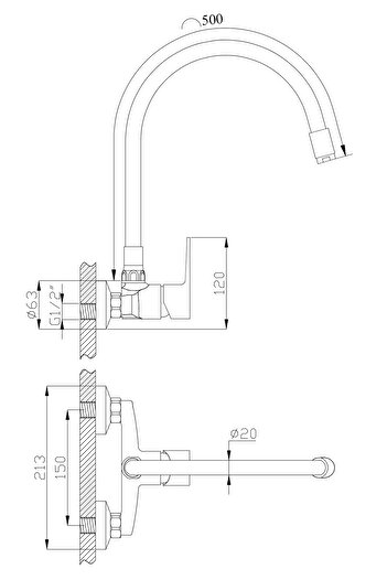 Other Verso kitchen sink tap with flexible spout, black