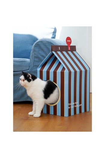 Golden cat Milk Box Shape Cat Scratch Board Carton Cat House