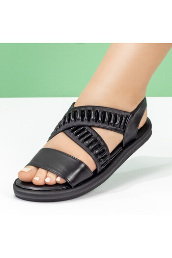 BMoD Women's black sandals with a low sole MOD05241