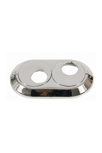 Other Chrome Double PVC Rosette 18mm Pipe Cover