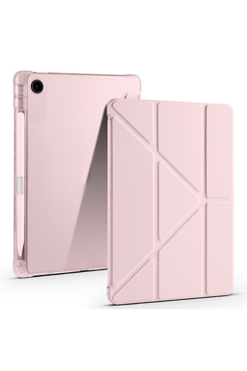 HTstore Lenovo Tab Tb-311Fu Case Zore Tri Folding Case with Pen Compartment and Stand-Rose Gold