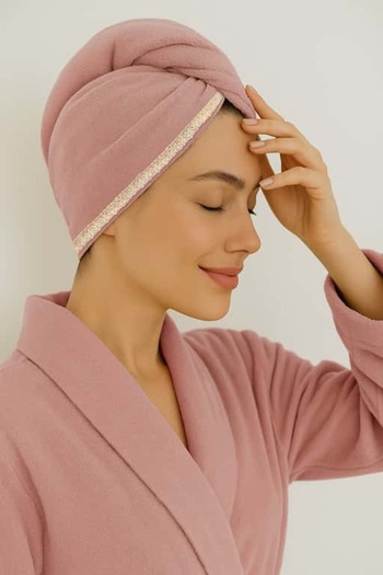 Ellia Soft Hair Dantelli Thick Inner Bamboo |   Boxed Hair Drying Cap |   Hair Towel |   Hair Drying Towel