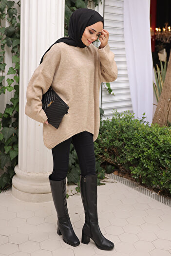 İmajButik Mink Crew Neck Knitwear Sweater