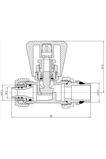 Other PEX 16x1/2" straight radiator supply valve
