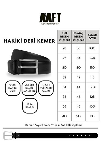 MFT Leather Design Genuine Leather Men's Belt – Plain Stitching, 4 Cm, Black |   2551