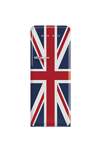SMEG 50’s Retro Style Aesthetic Freestanding Refrigerator with Freezer Compartment, Union Jack