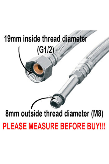 Other Flexible steel braided hose M8x1/2" length 35 cm