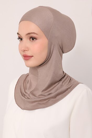 Levidor Μπεζ καπό με λαιμόκοψη Hijabchi