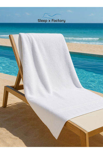 Sleep x Factory Bath Sheet – 100% Cotton, Extra-Large, Soft & Absorbent – 90x180 cm