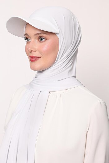 Levidor White Practical Hat Scarf