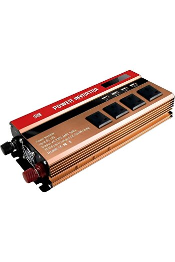 Cady One Car Power Inverter 1500W, DC 12V to AC 220-240V, with 4 AC Outlets and 4 USB Ports
