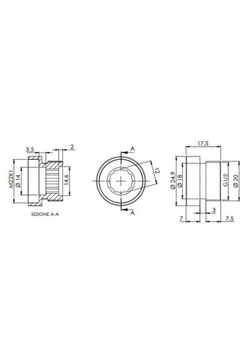 Other Chromed Brass Aerator Adapter F22 Female x 1/2" Male