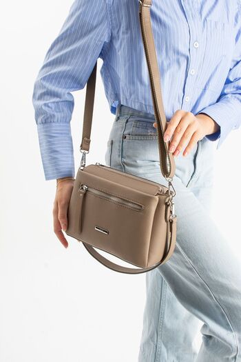 H&D COLLECTİON 7 Compartments, 2 Straps, Shoulder and Crossbody Bag, Lined, Suitable for Daily Use