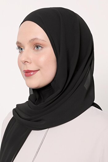 Levidor Black Large Hijab Chiffon Shawl