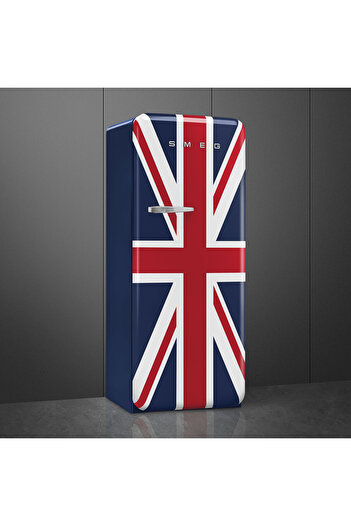 SMEG 50’s Retro Style Aesthetic Freestanding Refrigerator with Freezer Compartment, Union Jack