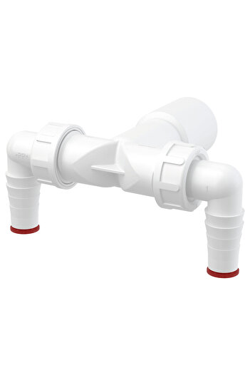 Other Siphon connector 40/32 mm, with non-return valve and two outlets for washing machine/dishwasher hose