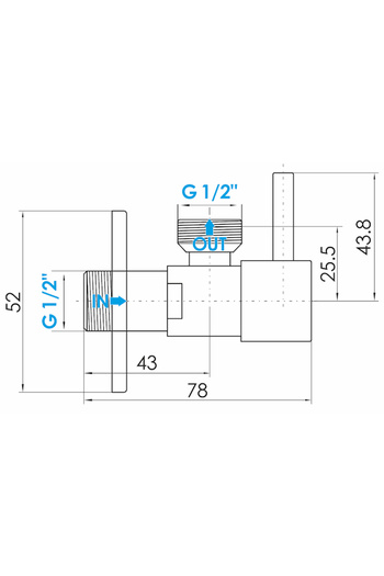 Other Gold angle valve 1/2"x1/2"", ceramic head