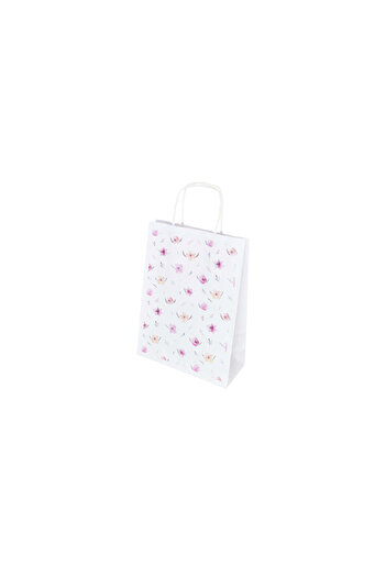 Papette Set of 100 Kraft Paper Bags with Pattern 12 Floral 18 x 24(H) x 7cm