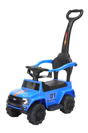 Rally 3 In 1 Ride On Toy Car With Barrier And Backrest, Removable Handle For Kids