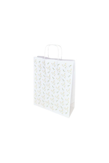 Papette Set of 100 Kraft Paper Bags with Pattern 11 Floral 24 x 31(H) x 10cm