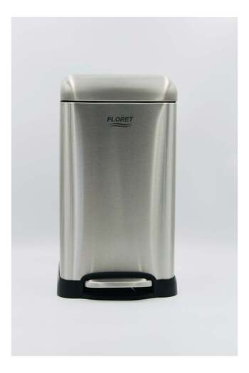 Floret 12L Square Stainless Steel Dustbin – Modern Pedal Bin for Home, Office & Kitchen Waste