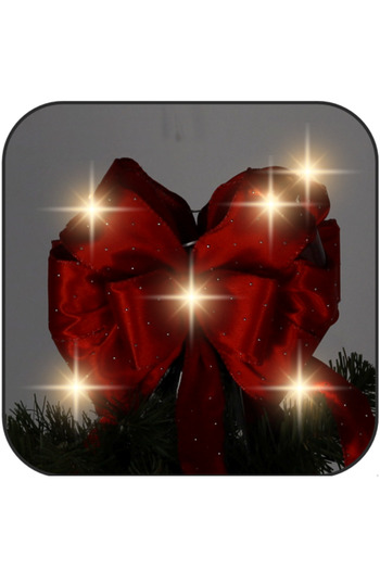 Selgot Christmas Tree Decorative Bow, Red-Gold Color, LED, Length 1.83 m