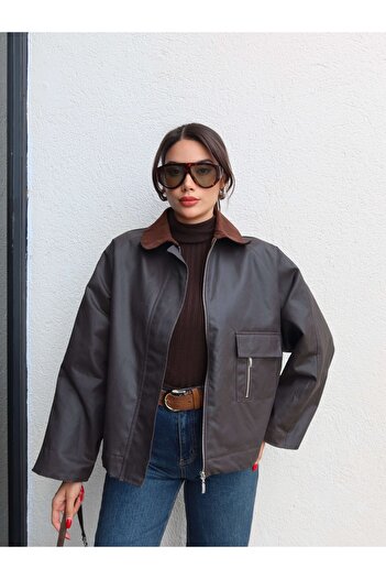 ESRAHELVACI Velvet Collar Pocket Detail Jacket