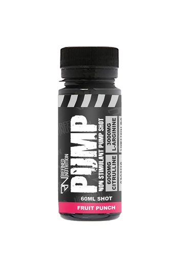 Refined Nutrition Pump Non Stim Enegy Drink, Fruit Punch, (Box OF 12 Shots)
