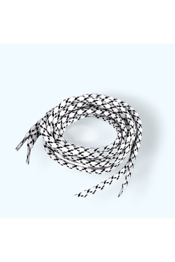 Crisalida Set of 2 round polyester shoelaces for sports shoes 130 cm, Black and white