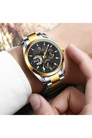 Tevise Men's Watch Mechanical Automatic Steel Analog Business Elegant Silver