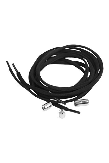 Crisalida Set of 2 round elastic and adjustable shoelaces, 0.5 x 100 cm, Black