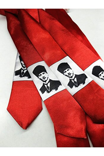 GallanD Tie for 7-8 Year Olds, Special Moon Star Atatürk, Pack of 10, Patterned, Ready to Wear for Boys