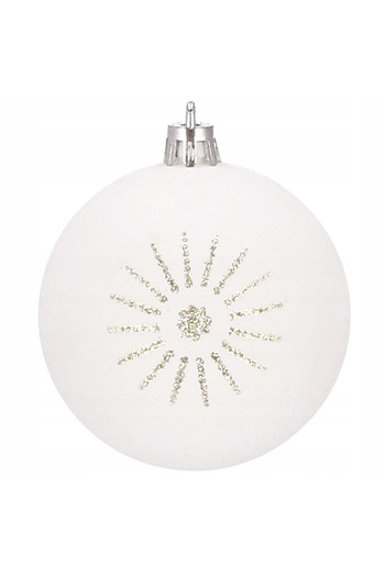 SERSIMO Christmas bauble set with holiday patterns, 30 pieces, 5cm, white gold