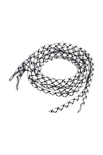 Crisalida Set of 2 round polyester shoelaces for sports shoes 130 cm, Black and white