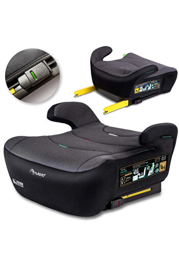 NUKIDO Louis Grey child car booster 125-150 cm with isofix attachment, telescopic connectors with vi system