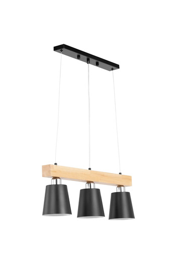 Other 3-bulb E27 hanging ceiling lamp - wooden beam