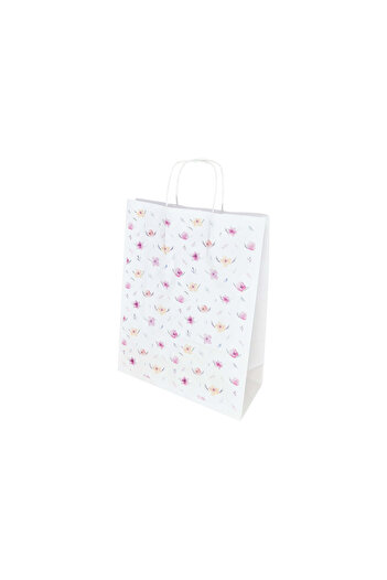 Papette Set of 100 Kraft Paper Bags with Pattern 12 Floral 24 x 31(H) x 10cm